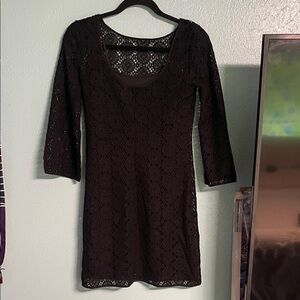 Black Sleeved Lace Dress